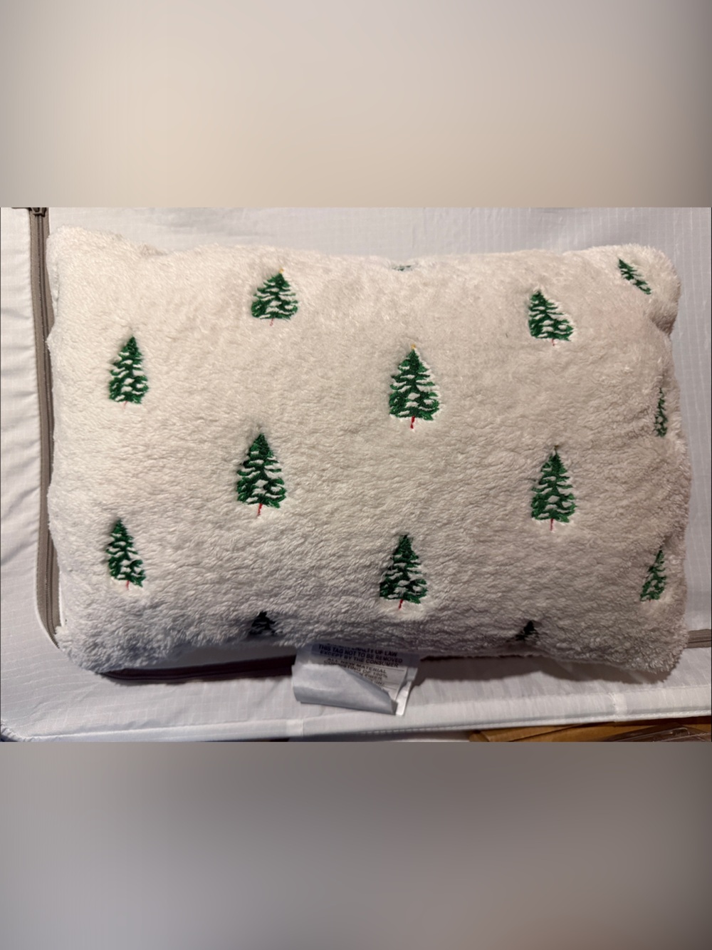 Holiday Plush Throw Pillow - Green Tree Pattern